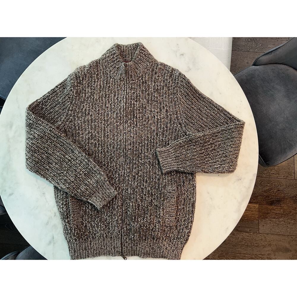 $6000 Brunello Cucinelli Chunky Flecked 100% Cashmere Cardigan Size IT54 Large